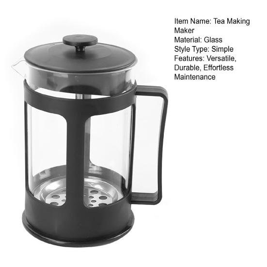 French Press Coffee Maker Heat-Resistant Glass Tea Brewer with 80-Mesh Filter Coffee Press for Tea Brewing