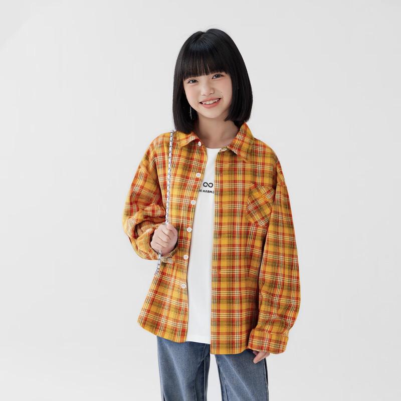 Zuo Xi Girls' Plaid Long-Sleeve Shirt