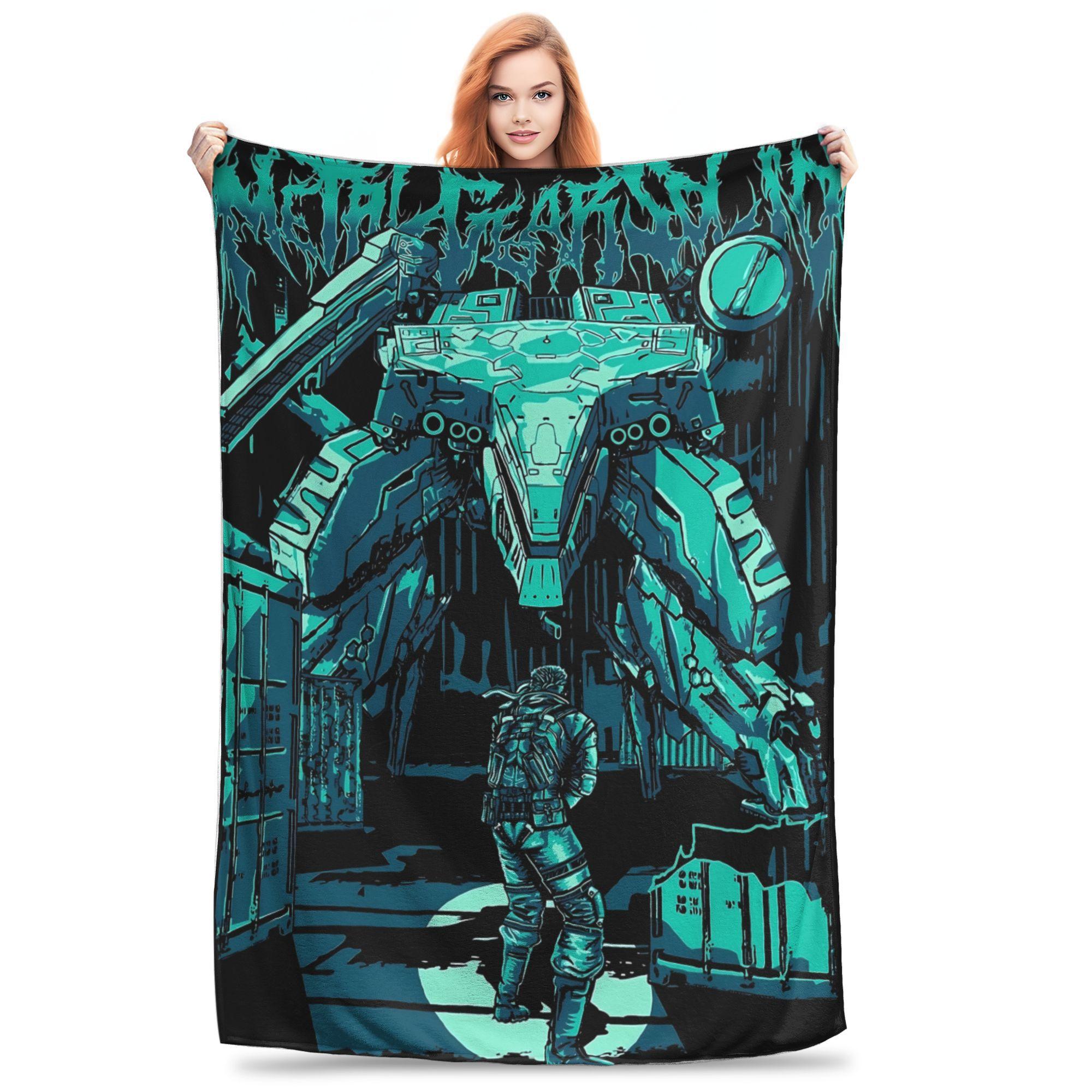 

Metal Gear Solid Game Plush Blankets Girls Boys Flannel Bedding Throws For Couch Chair Sofa Bed Soft Warm Quality Bedspread 80x120cm