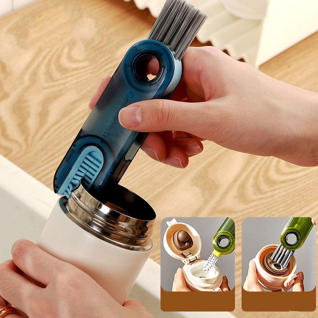 3 in 1 Bottle Brush Portable Water Milk Kettle Cover Groove Corner Detail Multifunctional Home Handheld Cleaning