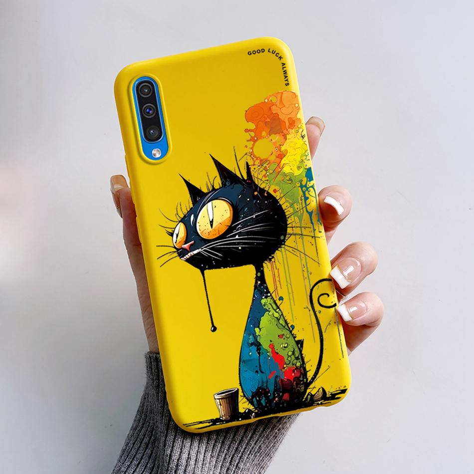 For Samsung A50 A50S A30S Case Cartoon Soft Liquid Silicone Full Protection Phone Back Cover For Galaxy A 50 50S 30S Funda Shell