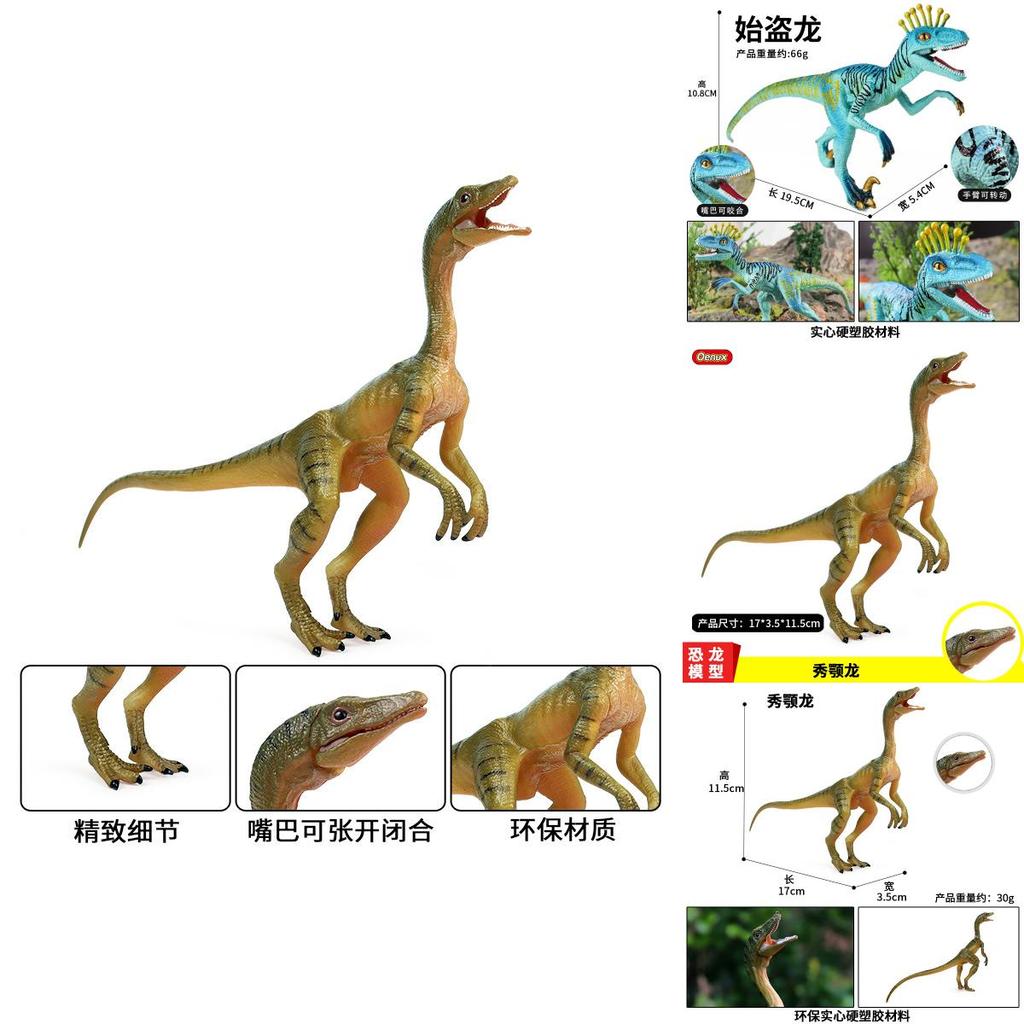 Modello Statico di Dinosauro Compsognathus ed Eoraptor Lunensis con Mascella Mobile per Bambini e Collezionisti