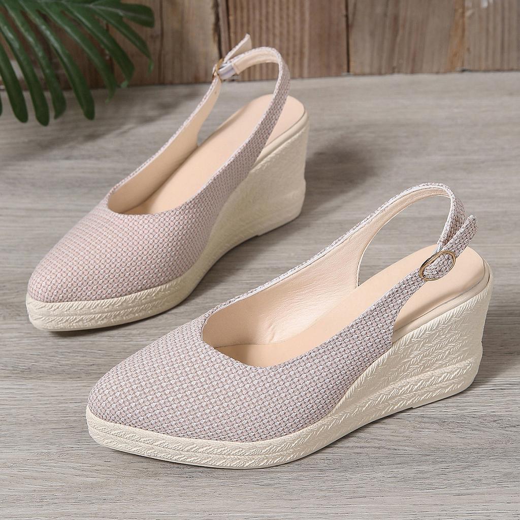 Fashion Large Size Comfort Shoes for Women Luxury Sandals Strappy Heels Espadrilles Platform Clogs Wedge Med Big Fashion Closed Lace Up