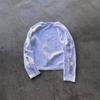 T-shirt da donna Y2K con stampa di lettere gotiche, Top casual a girocollo ampio stile vintage americano