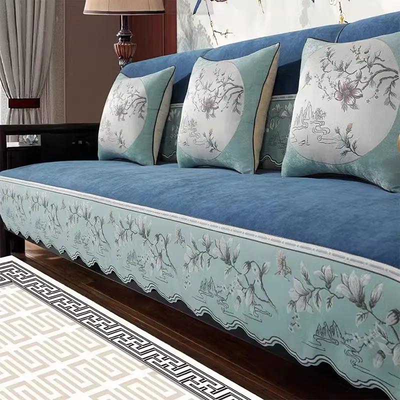 2025 Luxury Jacquard Lace Sofa Cover Set, European, 2/3 Seater, Living Room Slipcover, Couch Protector, Sofa Towel, Anti-Slip