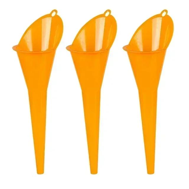 1-3PCS Car Long Stem Fuel Funnel Oil Fuel Filling Tools Anti-splash Plastic Oil Funnel Car Motorcycle Refueling Tools