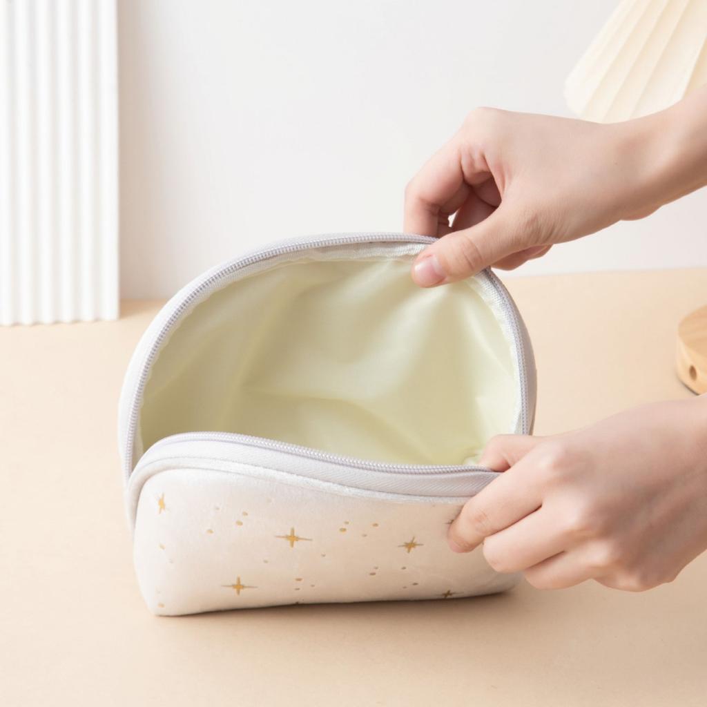 Large Capacity Velvet Makeup Bag Ladies Small Velvet Fabric Storage Bag Simple Portable Lipstick Cosmetic Organizer Clutch Bag