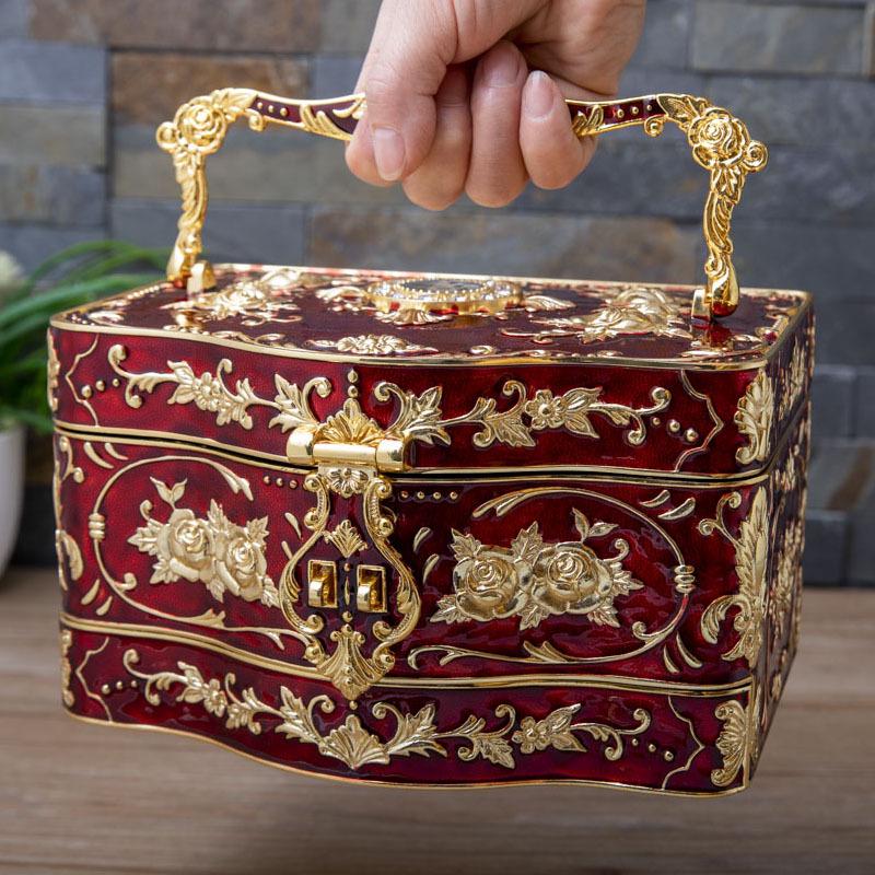Elegant European-Style Multi-layer Jewelry Box for Weddings & Engagements