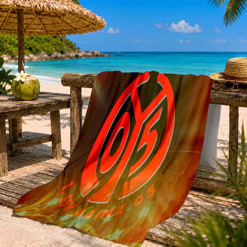 Red Emblem FSV Mainz Beach Towel Microfiber Beach Towel, Lightweight and Quick-Dry, for Summer Travel, Swimming Pool Fan Birthday Gift