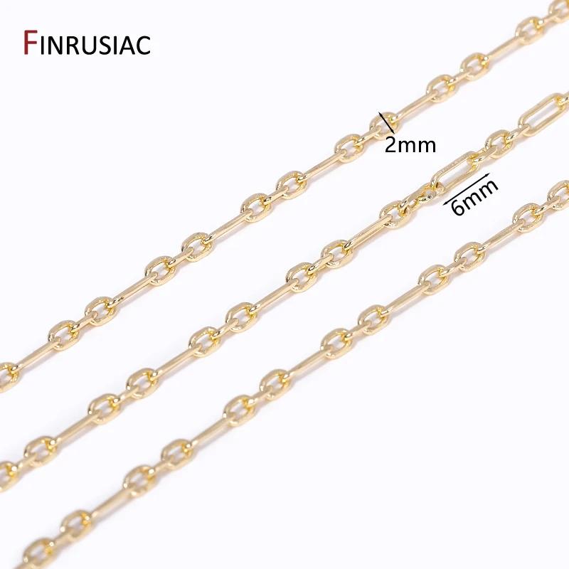 

Wholesale 14K Gold Plated Brass Square Thin Chains Spool Chains For DIY Necklace Bracelet Supplies Jewelry Making Findings Length 1m