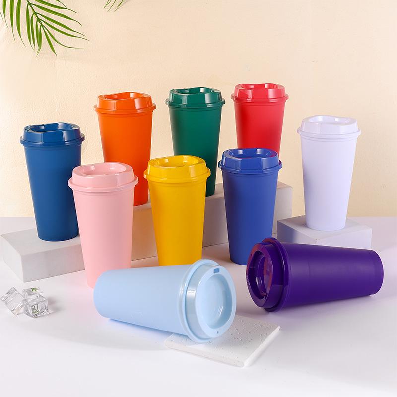 Stylish 16oz PP Plastic Coffee Cup - Colorful and Creative 475ml Design