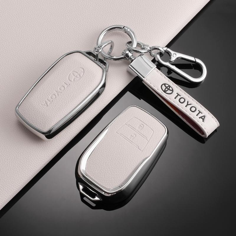 

Шкіряний чохол-футляр для ключа автомобіля для Toyota RAV4 Crown Hilux Fortuner Yaris Prius Corolla Camry Land Cruiser Avensis Verso Prado C