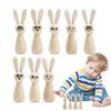 Unfinished Wooden Bunny Peg Dolls Set Of 8 Unfinished Peg Dolls Easter Rabbit Statue Bunny Figurines Blank To Paint For Art