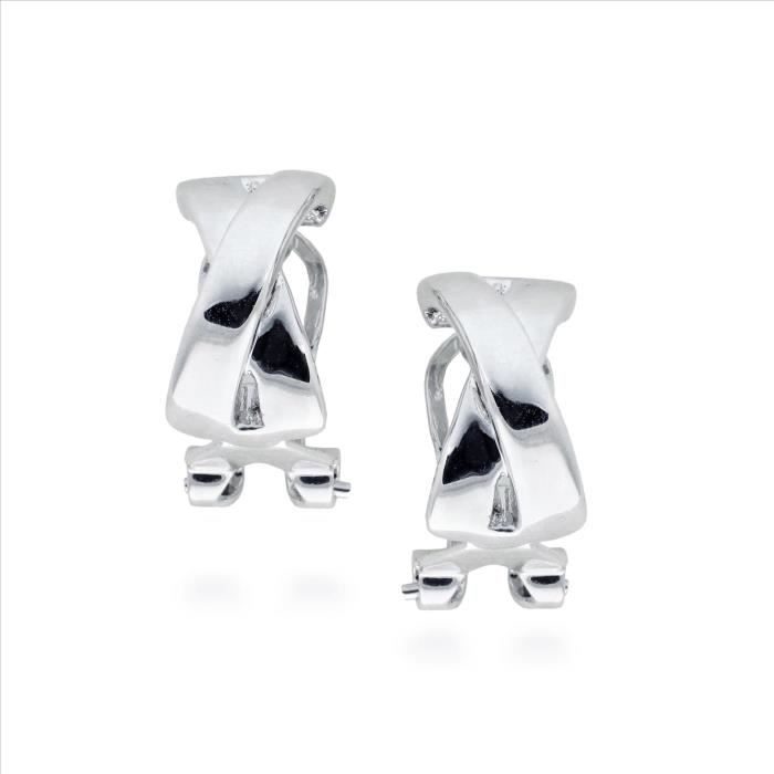 Boucles d'oreilles Luxenter avec fermoir oméga queen rhodié