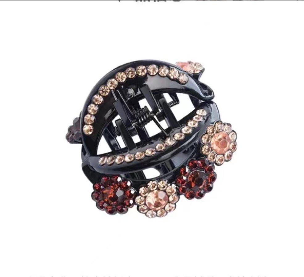 Agrafe de păr florale strălucitoare cu strasuri: Clipsuri medii și mici cu gheare din cristal ceh