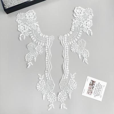 White Mesh Embroidery Floral Cloth Sticker Clothing Dress Wedding Top Vest Decorative Accessories Cloth Sticker Accessories