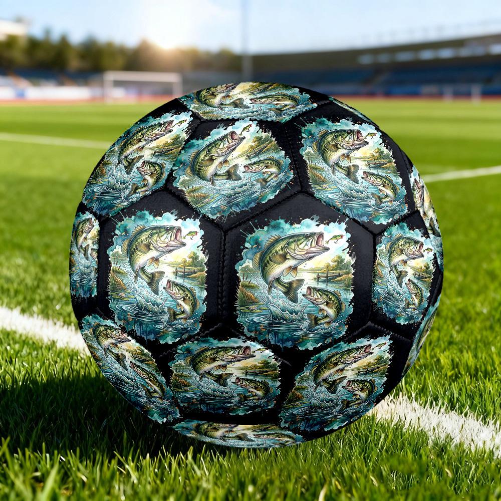 1pc Bass Adventure Size 5 Soccer Ball Professional Match Training Football Indoor &Outdoor Sports Ball Training Ball Lightweight Durable Y60