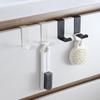 S-Shape Cabinet Door Hook Stainless Steel Hanger Key Storage Hook Punch-Free Home Kitchen Bathroom Door Rear Organizer Gifts