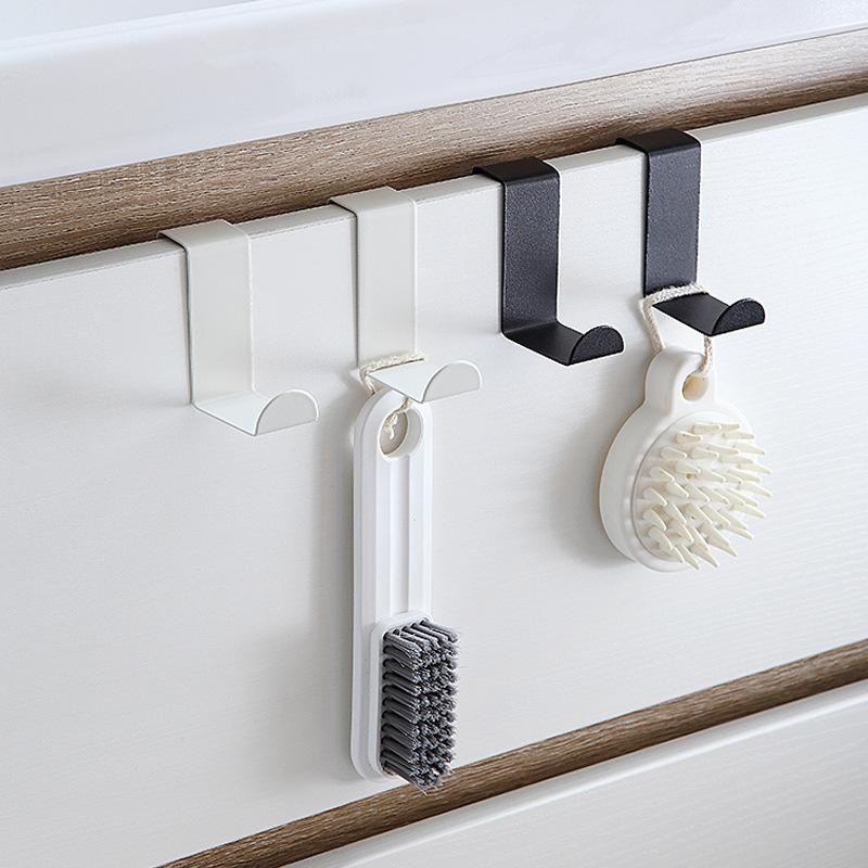 S-Shape Cabinet Door Hook Stainless Steel Hanger Key Storage Hook Punch-Free Home Kitchen Bathroom Door Rear Organizer Gifts