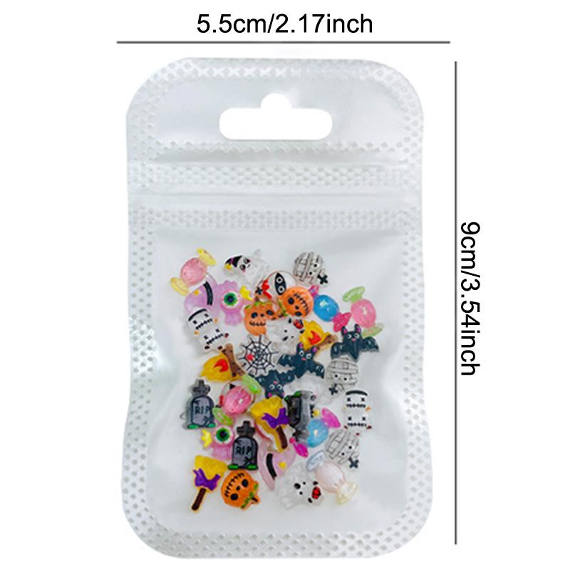 

3D Resin Nail Art Decor 30Pcs Mixed Halloween Theme Funny Magic Ghost Pumpkin Design DIY Manicure Tool