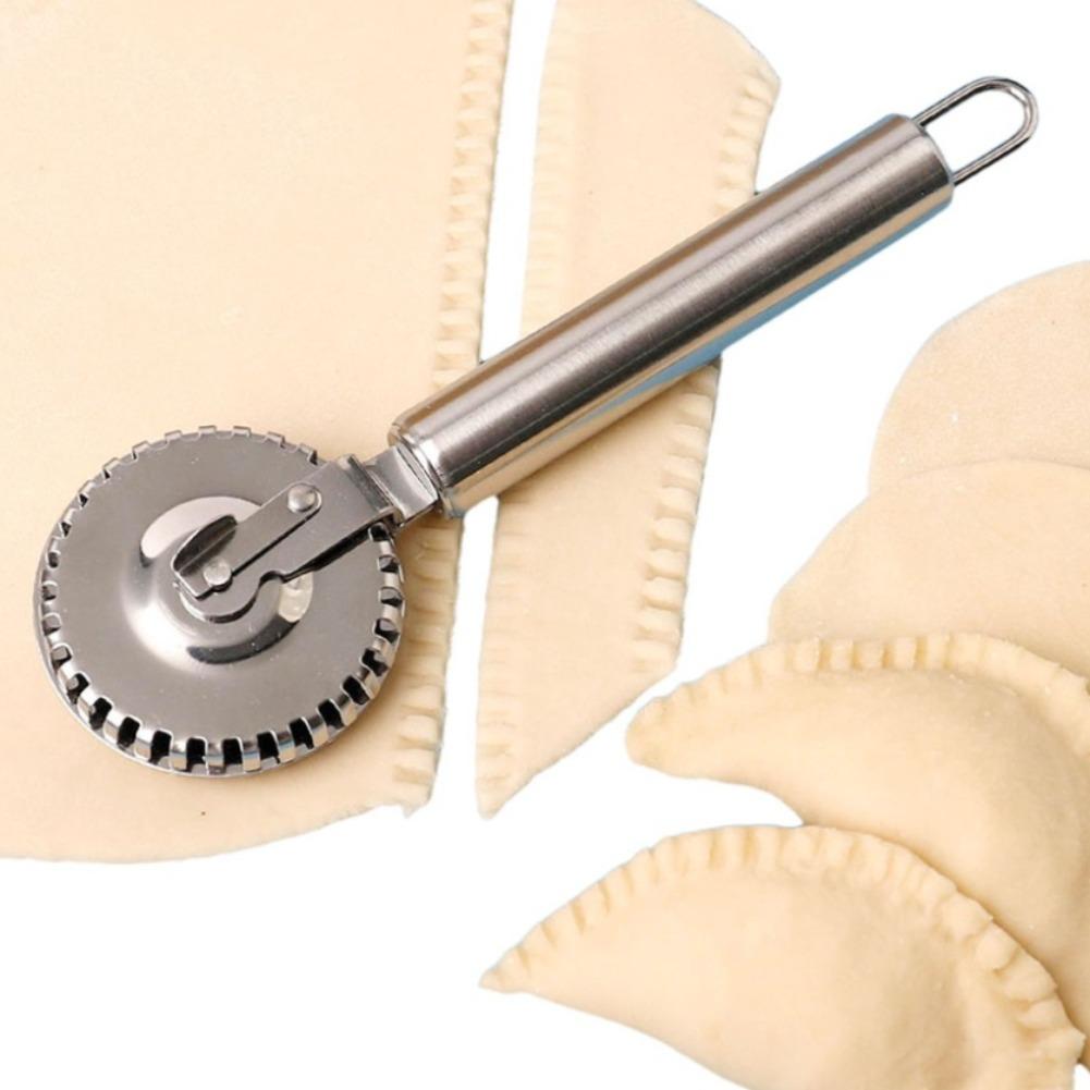 Stainless Steel Baking Pastry Decor Tool Dumpling Embossing Side Cutter Rolling Wheel for Cookie Mould Pasta Baking