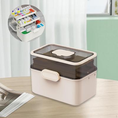Medicine Box Desktop Organizer Practical Dustproof Art Crafts Case for Study Home