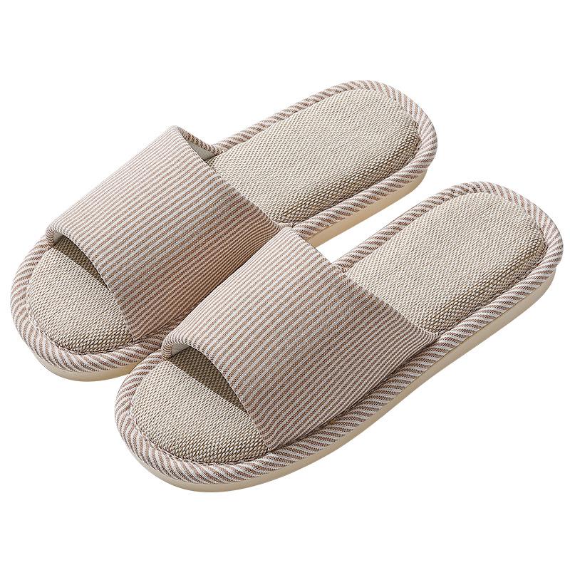 Four Seasons Cotton Linen Indoor Slippers - Thick-Soled, Unisex and Comfortable for Spring, Summer, and Autumn.