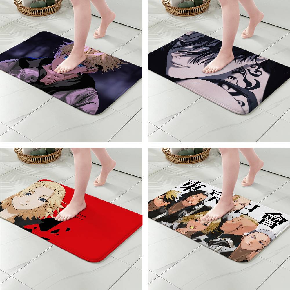 Anime T-Tokyo Revengers Floor Mat Bathroom Absorbent Mat Simple Door Dirt-resistant Mat Home Kitchen Mat Foot Mat Entry Mat