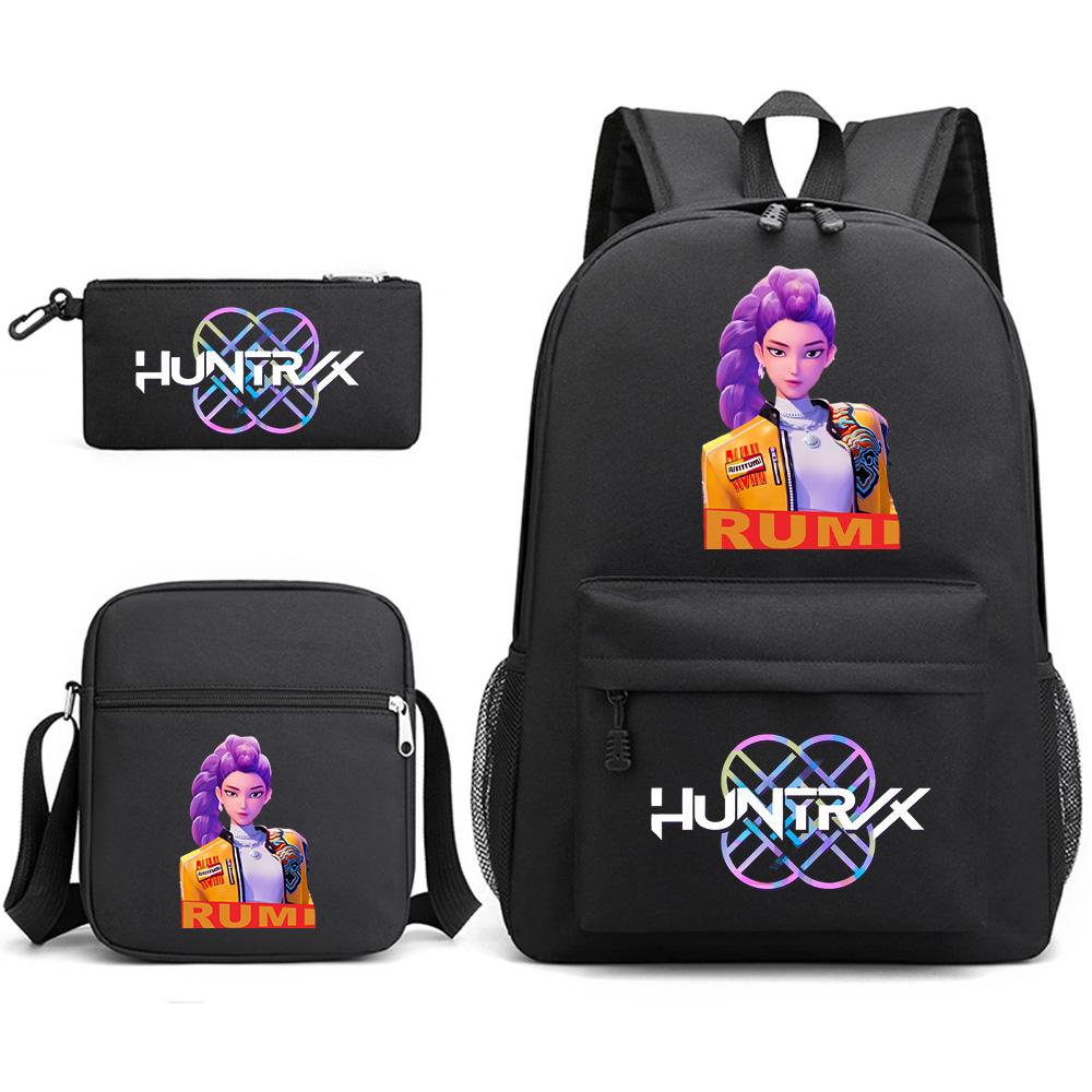 3Pcs/set Anime Cartoon Printed Large Capacity Bookbag Backpack with Shoulder Bag Pencil Case for Student Boy Girl Schoolbag