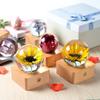 Single-Petal Sunflower Night Light: 100 Bulbs, Preserved Fresh Flower In Crystal Resin On Wooden Base - Unique Birthday Gift