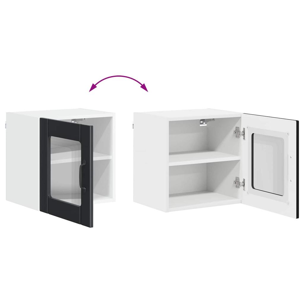 Wall Mounted Glass Cabinet LUCCA Black 40 X 31 X 40 Cm Particleboard