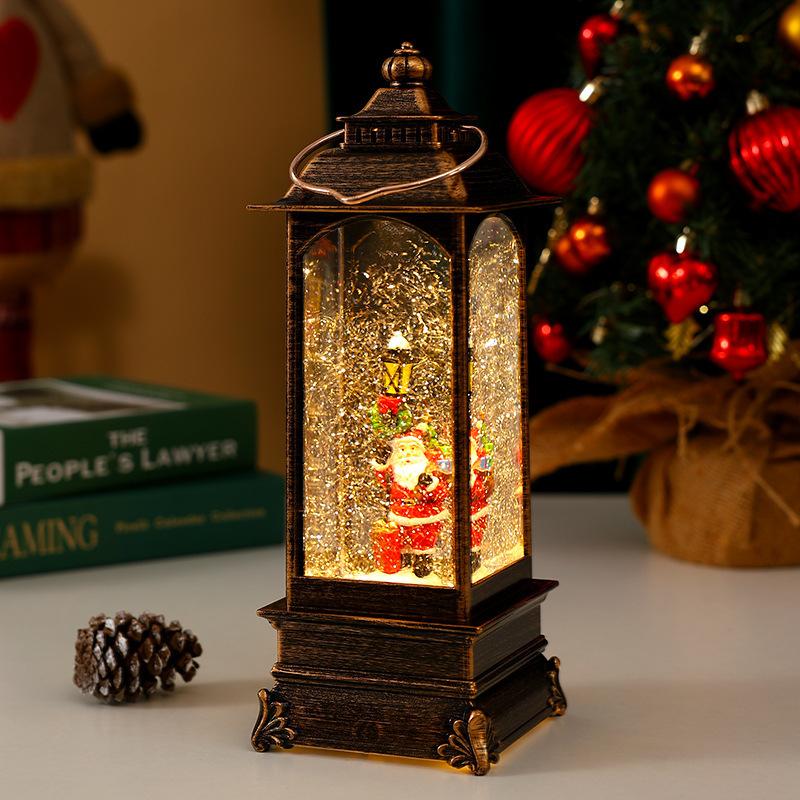 New Christmas decorations, glowing snow music box, Christmas wind lantern, Christmas gift ornaments, Santa Claus lantern