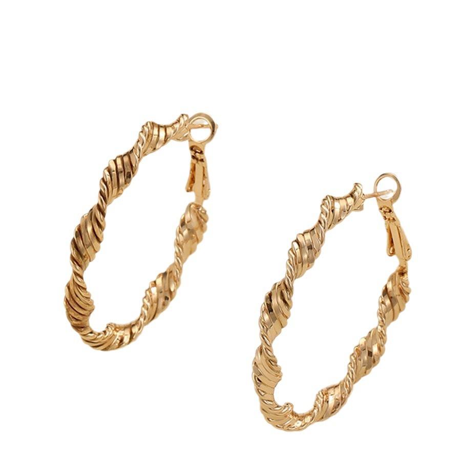 European and American jewelry flower shape C-shaped earrings personalized exaggerated metal design large earrings earrings