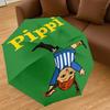 1 Stück Pippi Langstrumpf Regenschirm - 8 Speichen verstärkt, Automatisches Öffnen, Leicht & Langlebig, Niedliches Modeaccessoire für den Außenbereich, Strand oder Freizeit, Beac