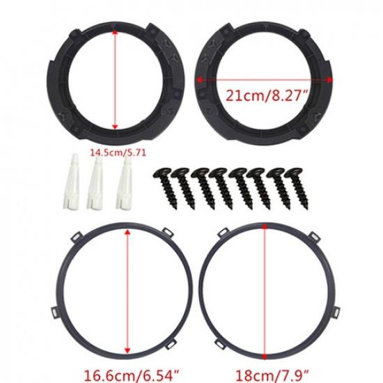 7" Headlight Mounting Bracket Ring Black Round Base For Jeep Wrangler JK 2007-18