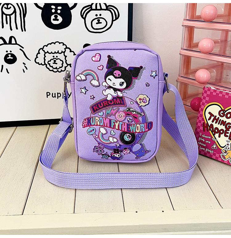 Kids Cartoon Stitch And Kuromi Pu Shoulder Bag For Girls And Boys With Cute Design For Daily Use