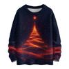 Ladies' Fashionable Casual Long Sleeved Christmas Printed Round Neck Knitted Yarn