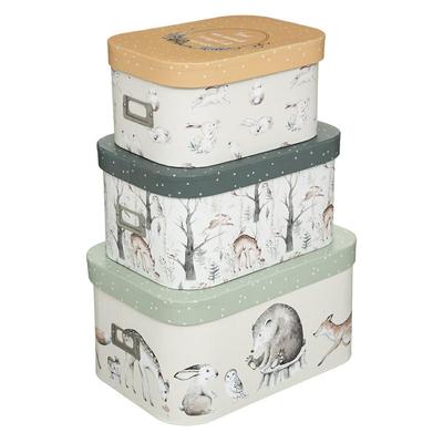 SET MIT 3 BOXEN mit Waldmotiv FÜR KINDER