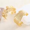 Women's 18K Gold-Plated Titanium Steel Bracelet - Openable Flower Wings Design