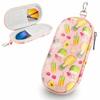 Portable 2 Slots Glasses Organizer Fruit Printed / Black EVA Double-layer Eyewears Storage Box Anti-lost Dust-proof