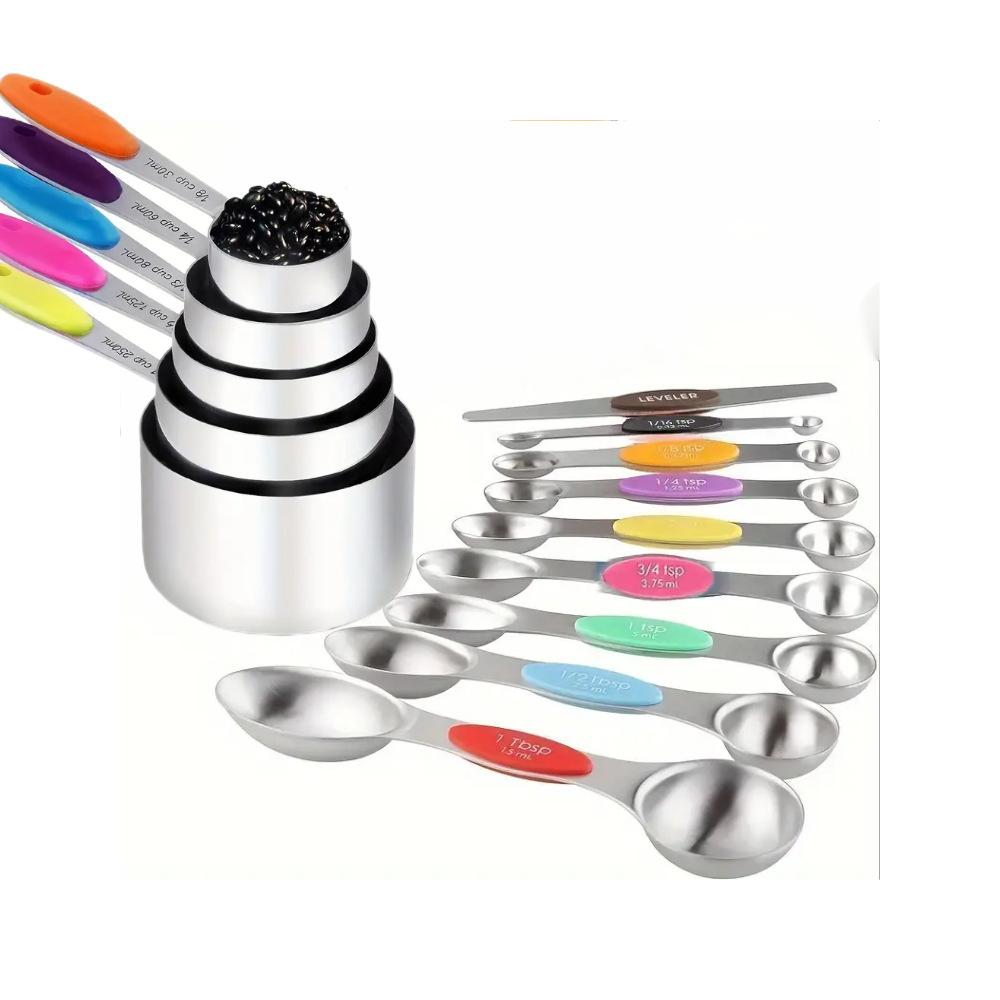 14pcs/set, Measuring Cups And Spoons Set, Stainless Steel Measuring Cups And Spoons Set, Including 5 Stackable Measuring Cup 8 D Other