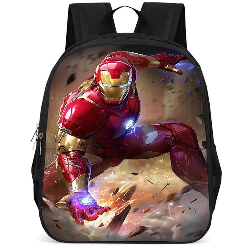 Durable Iron Man 15 Inch Large Capacity Oxford Fabric Kindergarten Backpack Style O