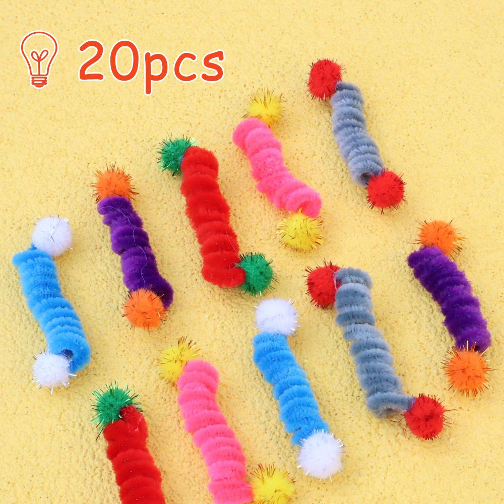 20pcs Plush Small Spring Cat Toy Candy Ball Throwing Ball Pet Toy