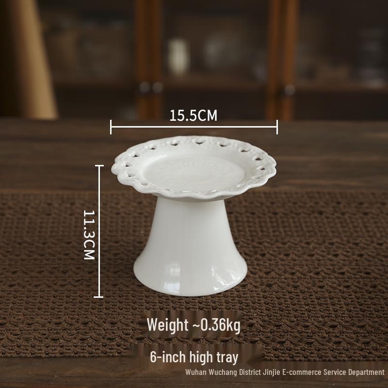 European Ceramic High-Footed Fruit & Dessert Tray
