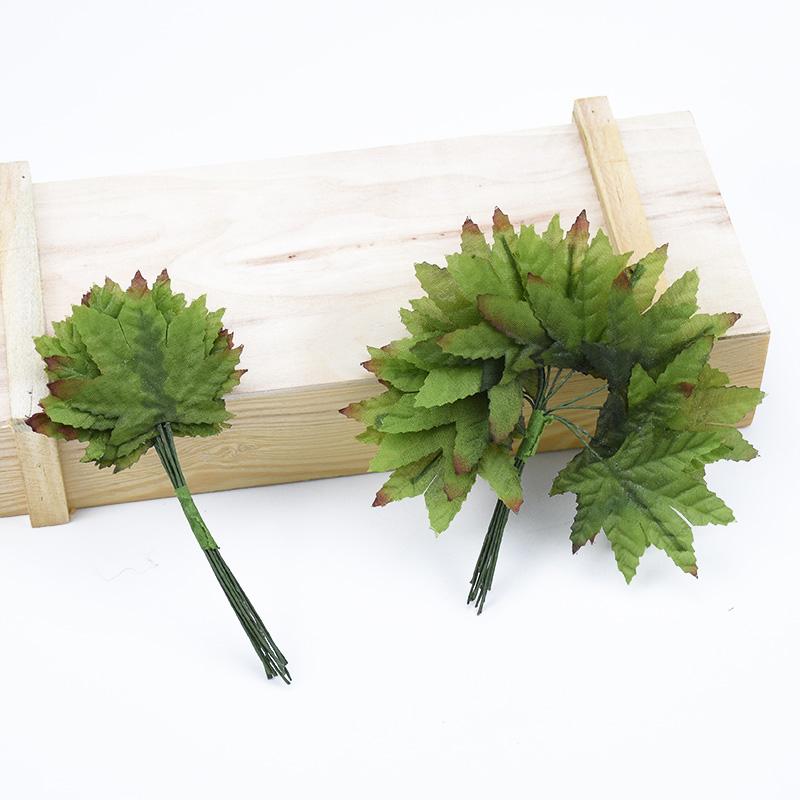 12 Pieces Vases for Home Decoration Accessories Scrapbooking Wedding Decorative Flowers Wreaths Silk Leaves Artificial Plants