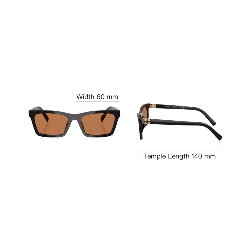 Miu Miu Fashion Simple Atmospheric Square Sunglasses With Logo Women sunglasses Black SMUA05SF-16K10I55