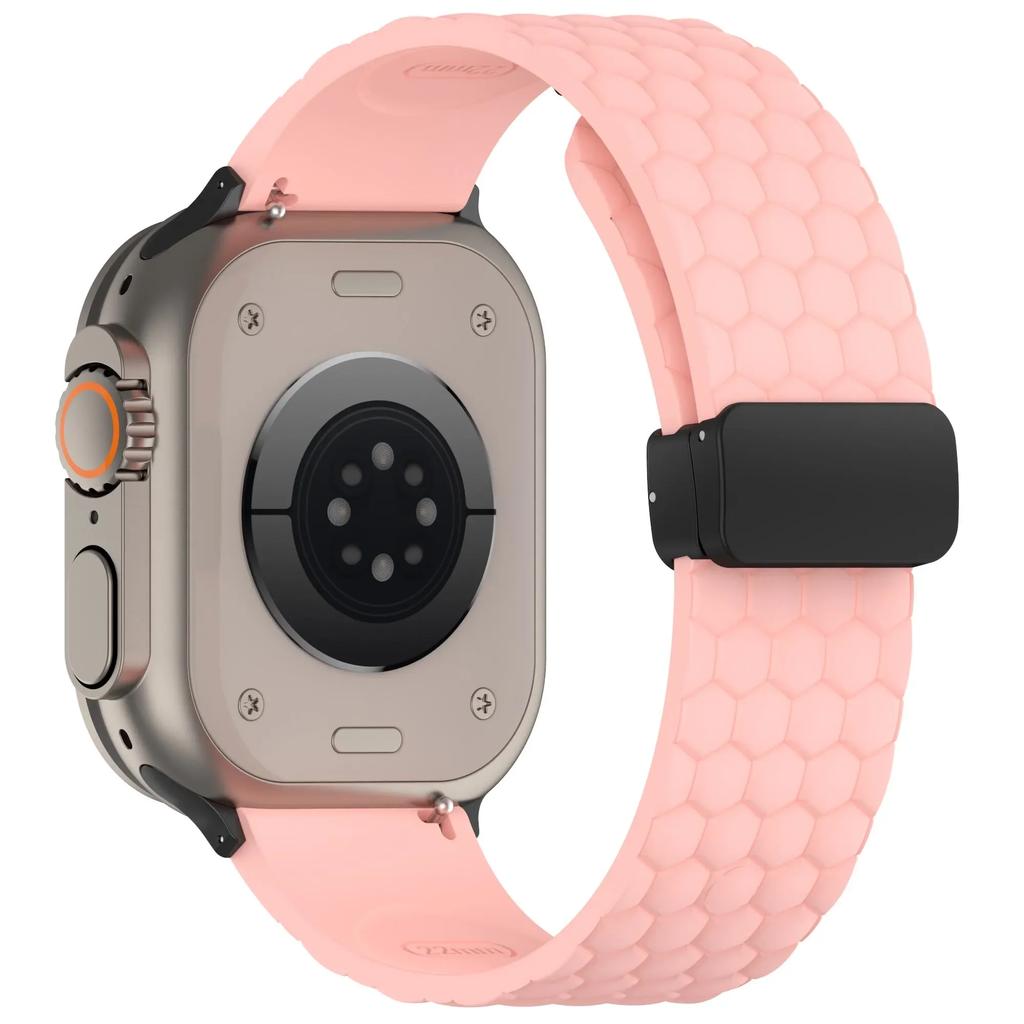 Silicone Strap for Apple Watch Band Ultra 49mm 44mm 45mm 46mm 42mm Series 10 9 8 7 6 Magnetic Buckle Wrist Bracelet Correas