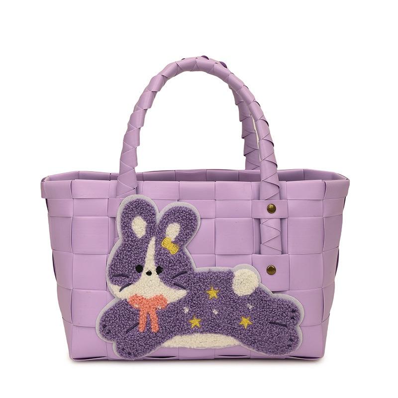 

Souvenir hand-woven vegetable basket bag women s summer seaside vacation wind wind portable basket фіолетовий