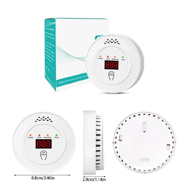 Indoor Carbon Monoxide Alarm with Display Reading, Statuses Markers and Flexible Battery Supply for Home Areas Daily
