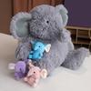 Large Cuddly Animal Stuffed Mother Baby Polar Bear Elephant Plush Toy Huggable Sleep Companion Gift for Kids Birthdays Home Decor